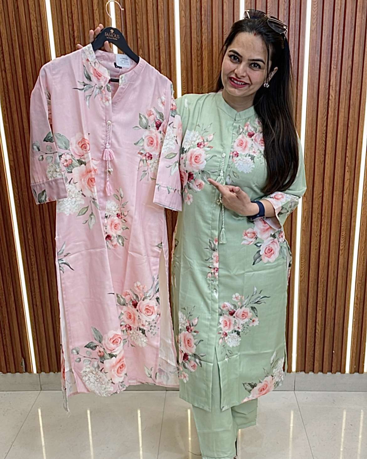 BEAUTIFUL PASTEL PINK SUMMER WEAR CORD-SET FOR OFFICE WEAR