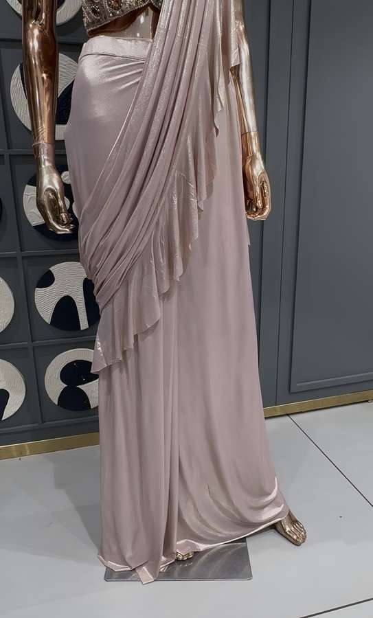 Blush drape saree