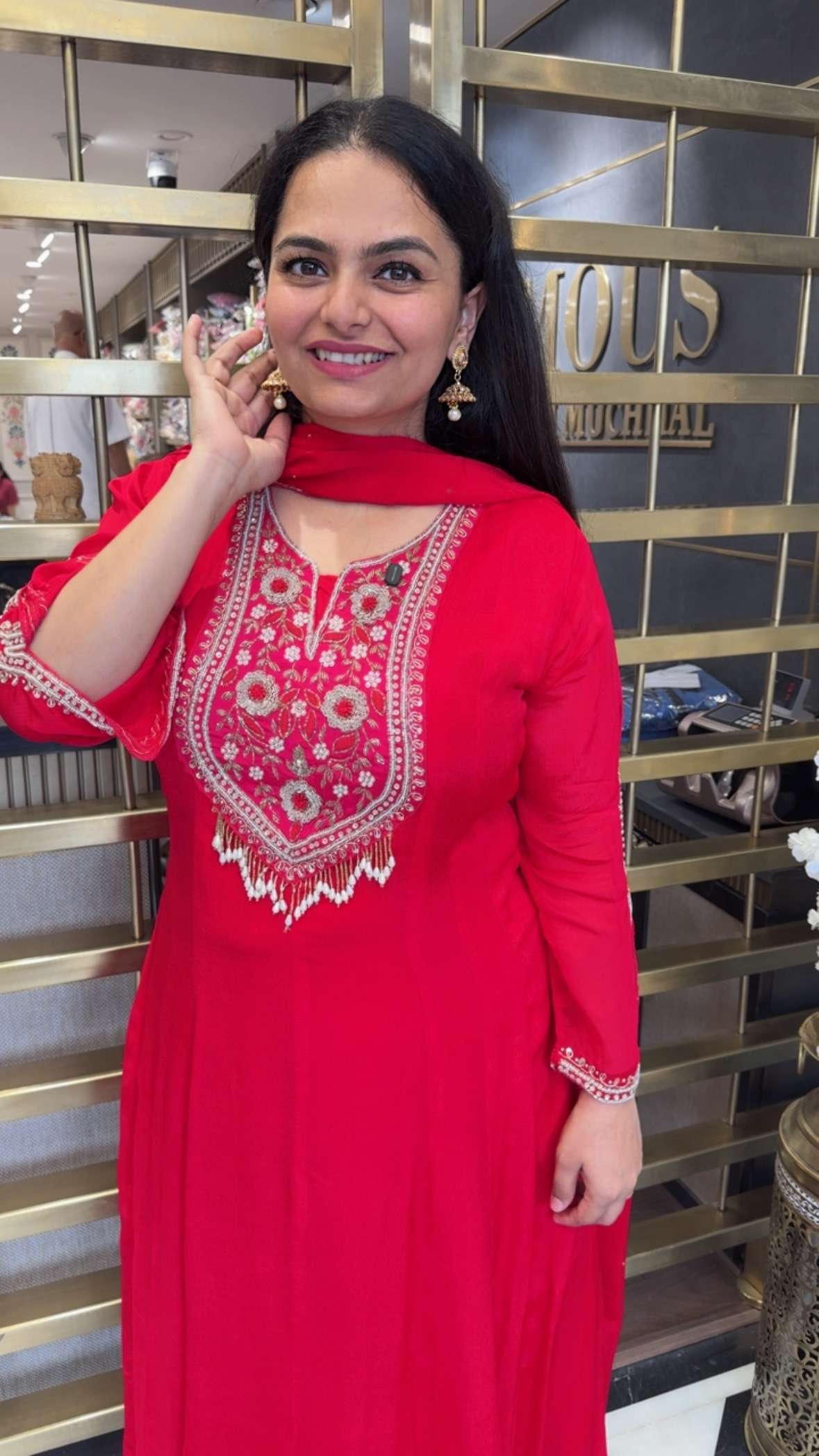 Red Embroidered Suit