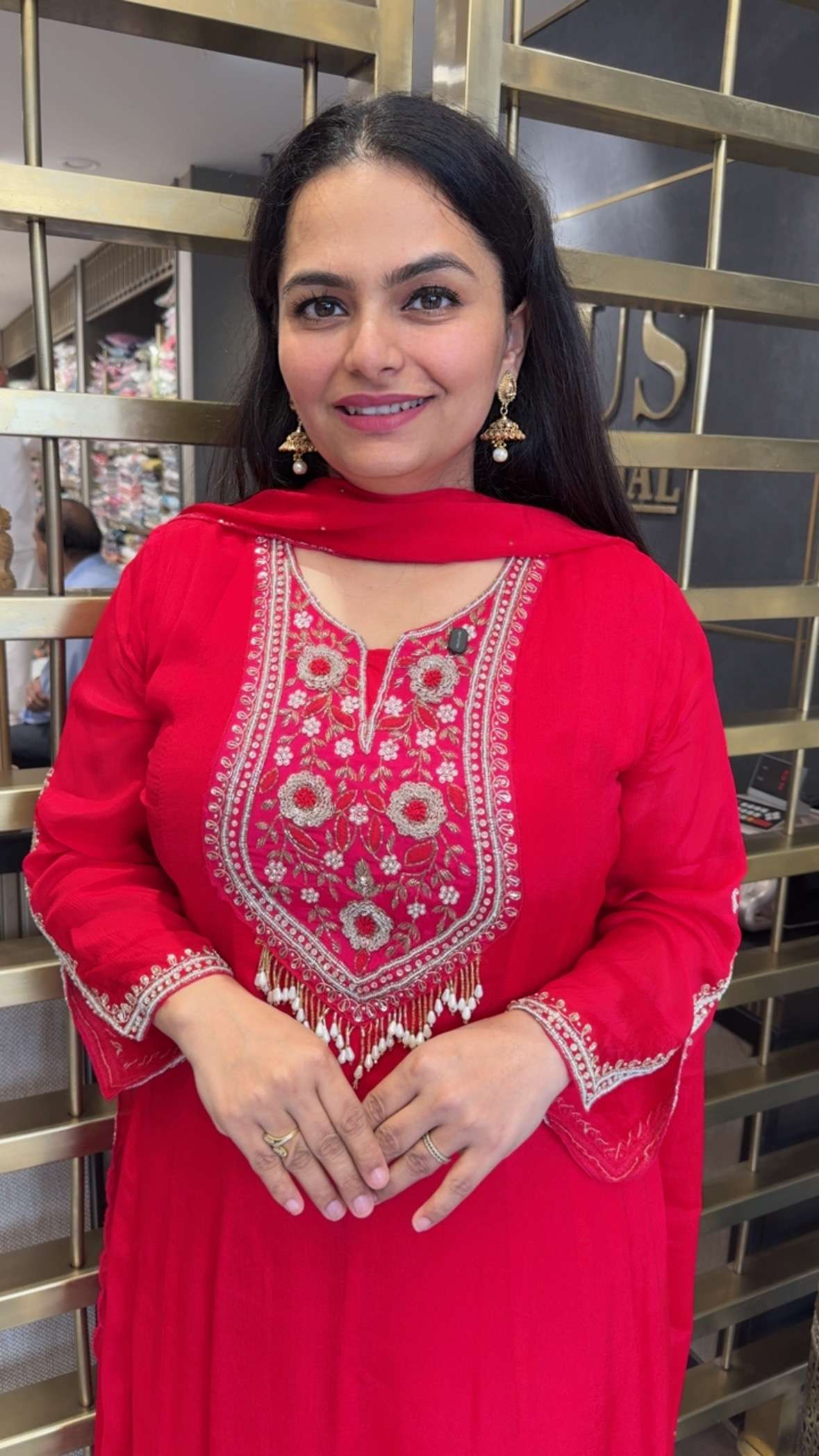 Red Embroidered Suit